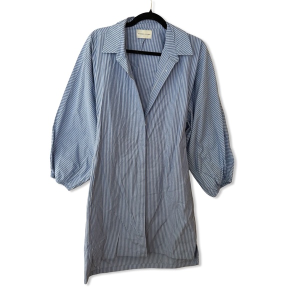 Modern Citizen Blue Striped Emma dress Open-Back Striped shirt mini M - Picture 4 of 9